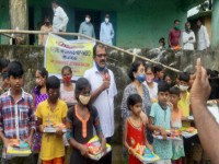 Foodgrain distribution at Anandwadi